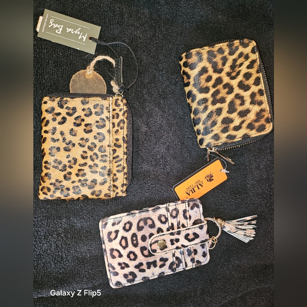 Leopard print card holders